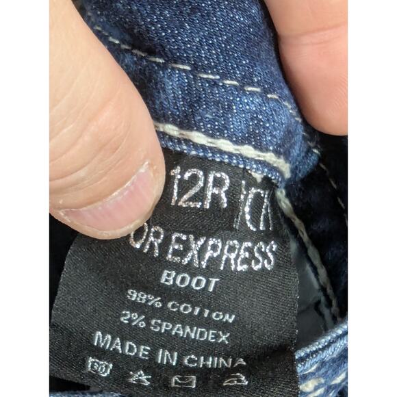 Express Women's Blue Boot Cut Jeans - Picture 12 of 16